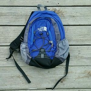 north face blue backpack